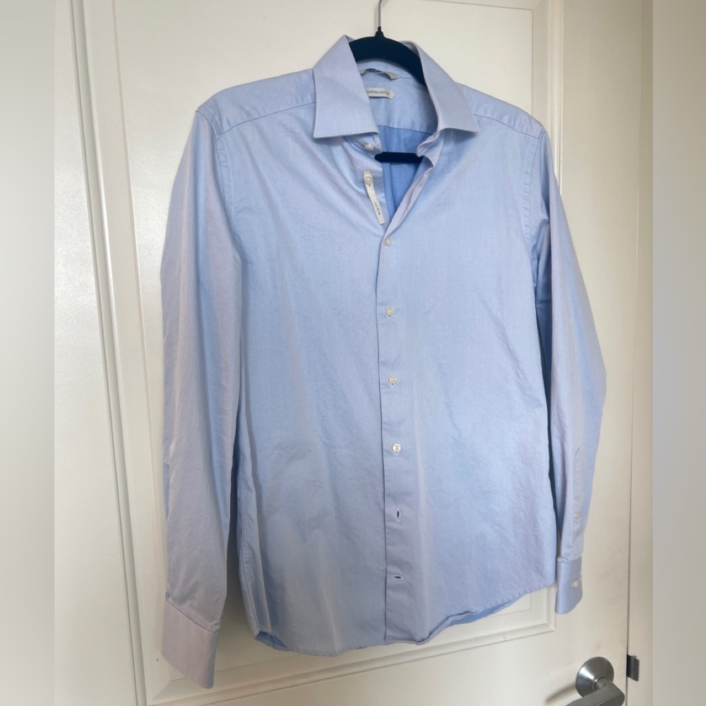 Suitsupply Slim Fit Egyptian Cotton Light Blue Men's Dress Shirt